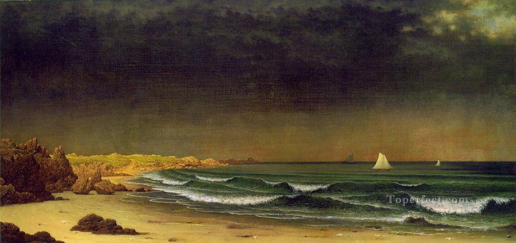 Martin Johnson Heade Approaching Storm Beach Near Newport seascape Oil Paintings